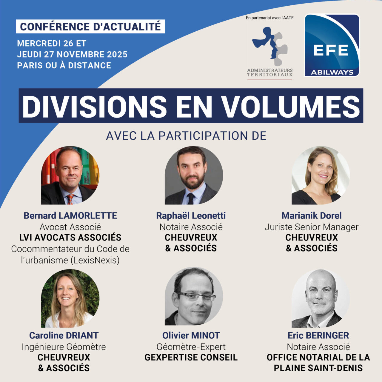 Séminaire EFE - Divisions en volumes